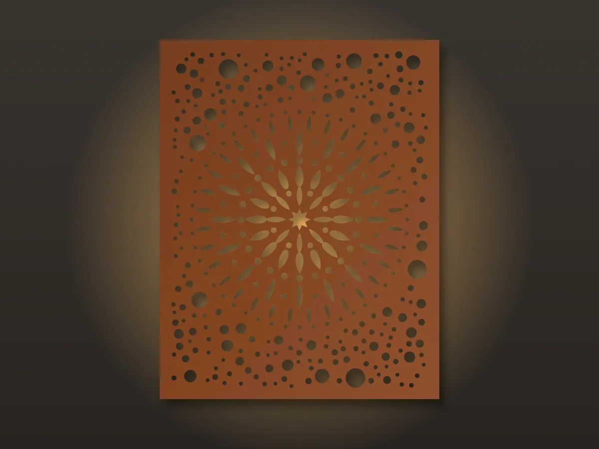 Backlit Mandala Wall Panel, CNC design mockup