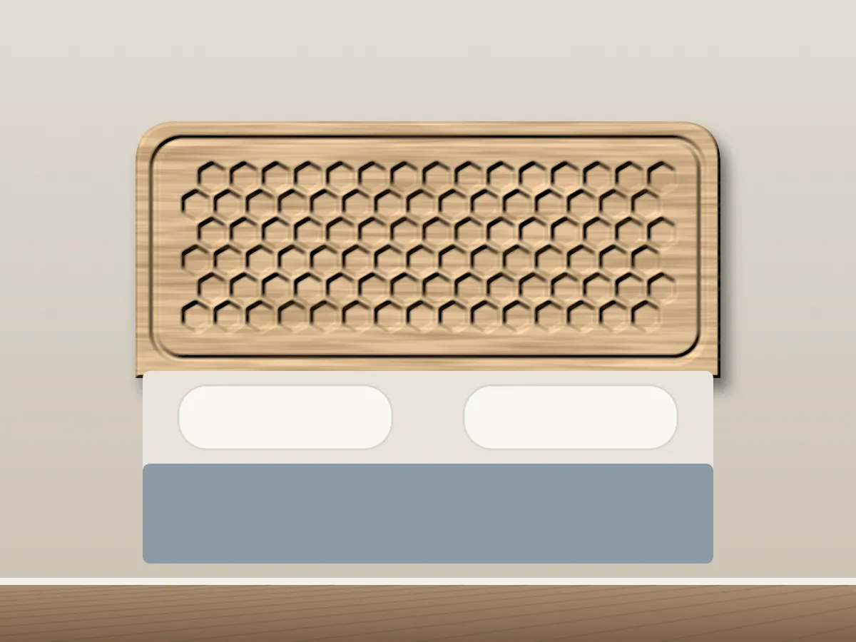 Hexa Bed Headboard, CNC design mockup