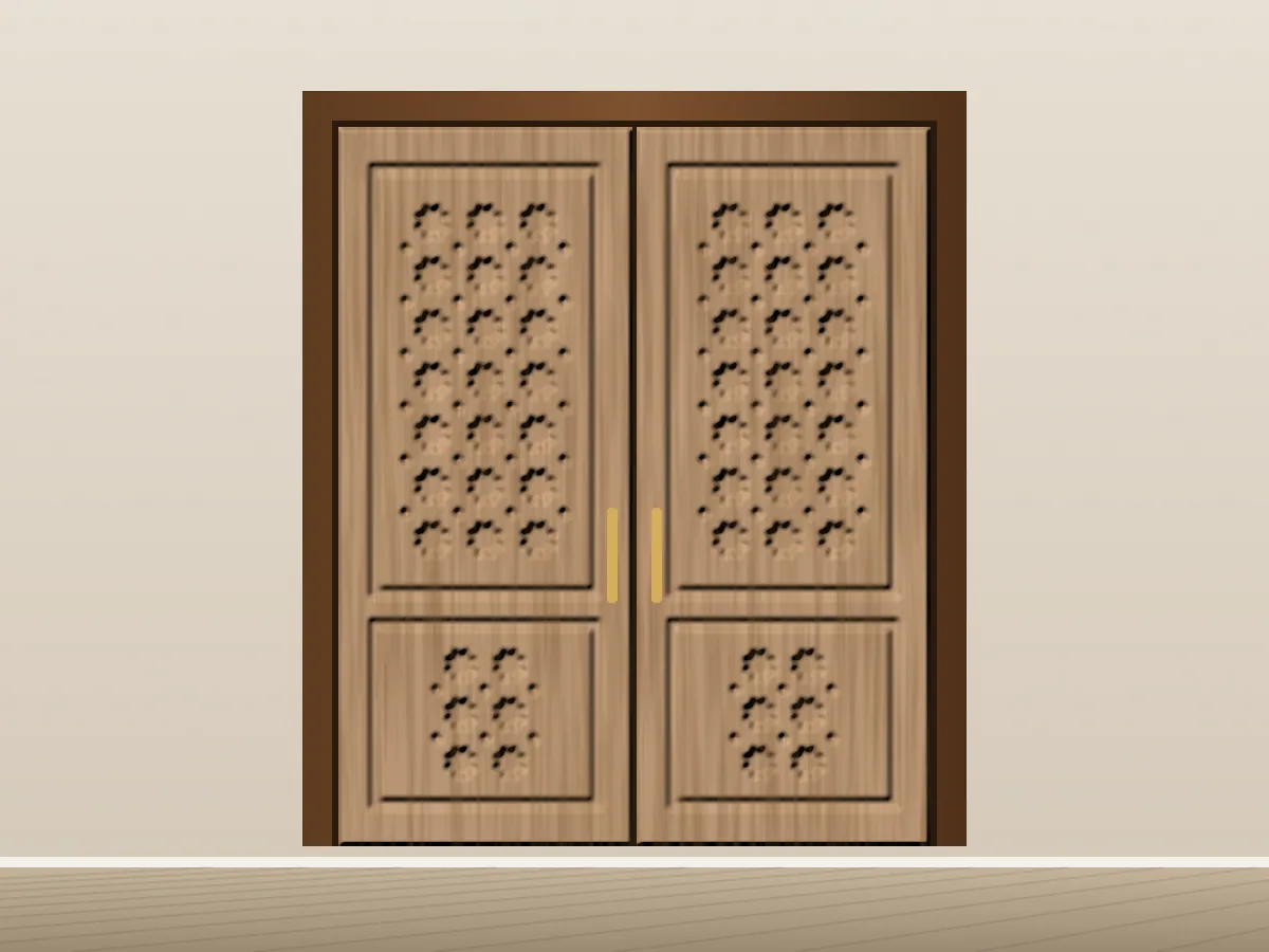Jali Double Door, CNC design mockup