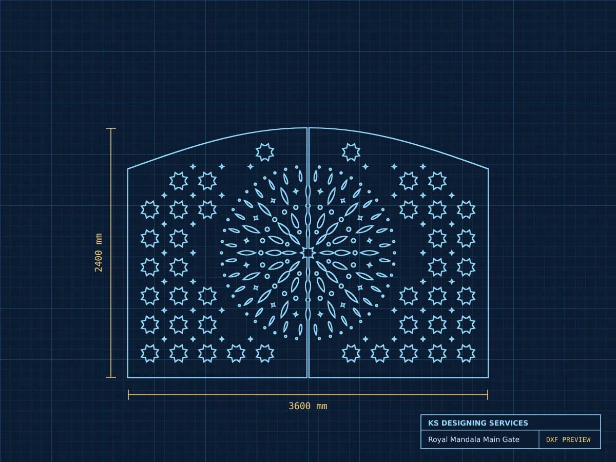 Royal Mandala Main Gate, vector file preview